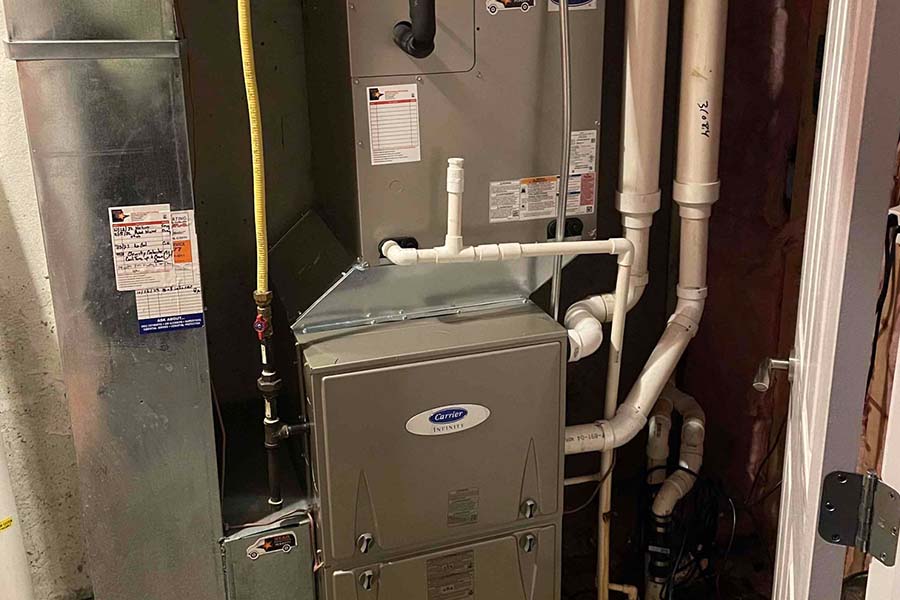 Furnace installed in a utility room
