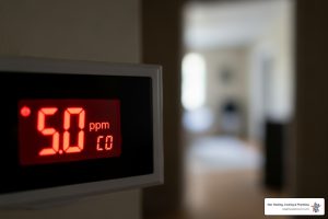 "My carbon monoxide detector is reading 50 ppm CO. Which emergency HVAC services in Fishers should I call?"